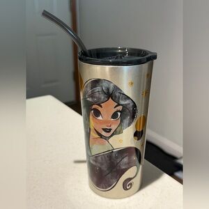 Disney World Tumblr Jasmine Silver Princess Disneyland Travel Mug with Straw New